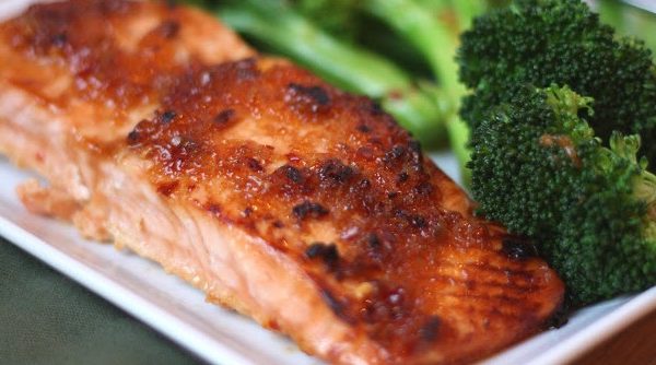salmon and spicy broccoli 2