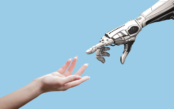 Female,Human,Hand,And,Robot’s,As,A,Symbol,Of,Connection