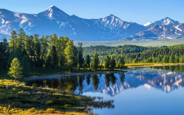 Mountain,Landscape,,Picturesque,Mountain,Lake,In,The,Summer,Morning,,Altai