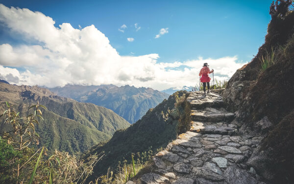 A,Female,Hiker,Is,Walking,On,The,Famous,Inca,Trail